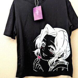 Sicrit Studios Cotton Anime T-shirt Black Men's Sz Large